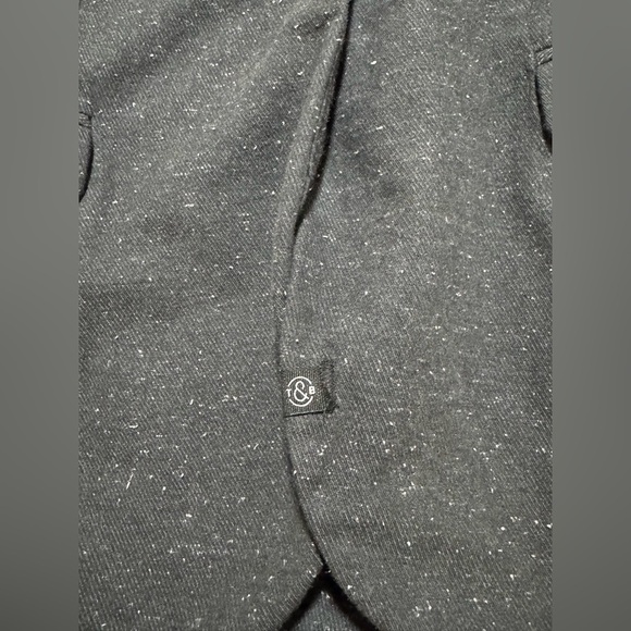 Treasure & Bond Wom M Charcoal Heathered Grey Textured Cotton Blazer Relaxed Fit - Picture 10 of 12